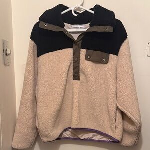 Rebecca Minkoff Two-Toned Half Snap Sherpa Jacket